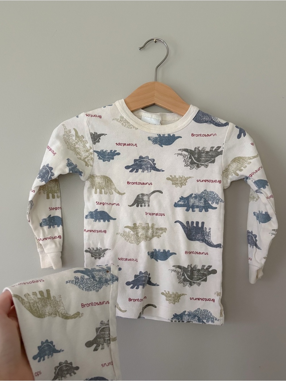Carter's Cream Long Sleeve Tee with Multicolor Dinosaur Print